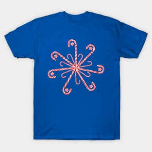 Peppermint Candy Cane Snowflake T-Shirt